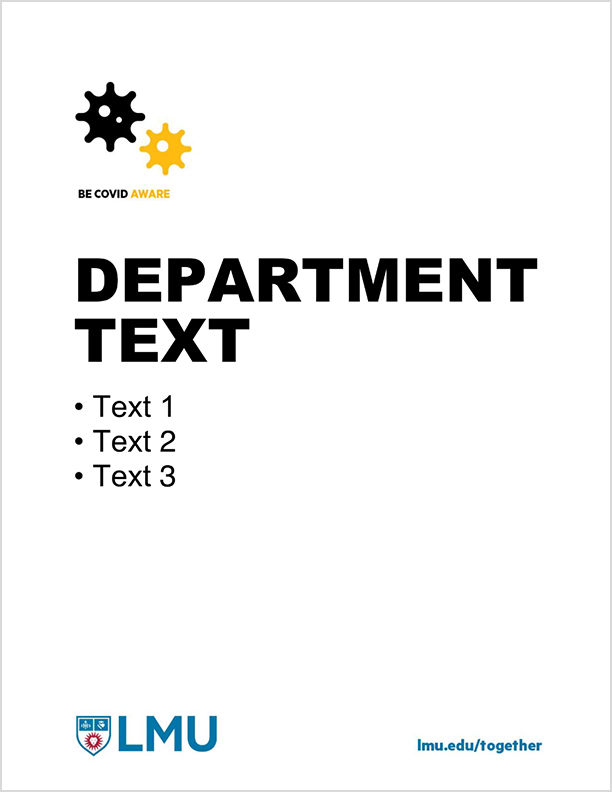 Editable signage saying Department Text