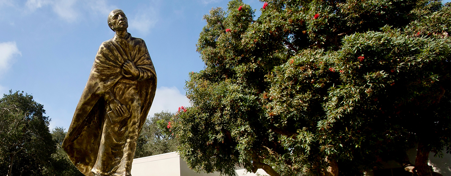 Bronze Statue of St. Ignatius on LMU's Campus