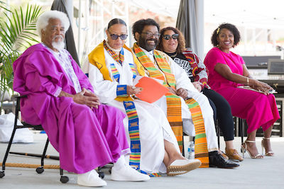 Faculty and staff at Kente graduation